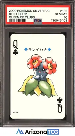 Pokemon 2000 Bellossom 182 Queen Of Clubs Silver Playing Card Japanese PSA 10 - Image 1