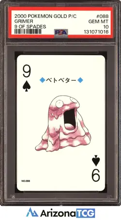 Pokemon 2000 Grimer #088 9 Of Spades Pokemon Gold Playing Card Japanese PSA 10 - Image 1