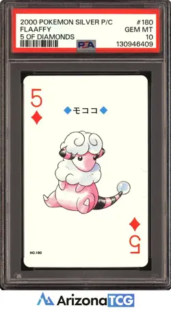 Pokemon 2000 Flaaffy #180 5 Of Diamonds Silver Playing Card Japanese PSA 10 - Image 1