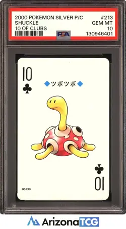 Pokemon 2000 Shuckle 213 10 Of Clubs Pokemon Silver Playing Card Japanese PSA 10 - Image 1
