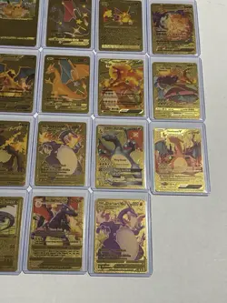 Pokemon Cards Gold Foil Fan Art Pikachu Charizard Lot Of 34 Collectible Cards - Image 5