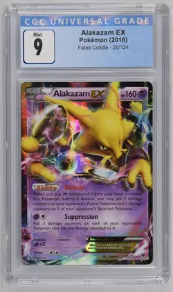 CGC 9 Alakazam EX 25/124 Fates Collide 2016 Graded Pokemon Card - Image 2