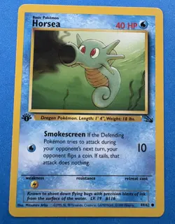 1st Edition Horsea 49/62 Fossil Set - Pokemon Card - NM/Mint - Image 1