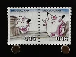 Clefable Clefairy Pokemon Stamp Shogakukan Japanese Nintendo Japan Card TCG - Image 1