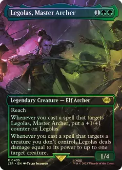 MTG LEGOLAS, MASTER ARCHER BORDERLESS FOIL The Lord of the Rings NM Near Mint - Image 1
