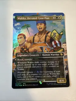 Wakka Devoted Guardian Chocobo Track Print Foil Borderless Mtg NM - Image 1