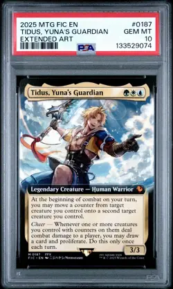 MTG Tidus, Yuna's Guardian (Extended Art) Final Fantasy #0187 Nonfoil - PSA 10 - Image 1