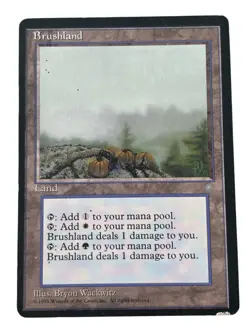 MTG Brushland Ice Age Moderate Play MP Regular Vintage Old School Magic - Image 1