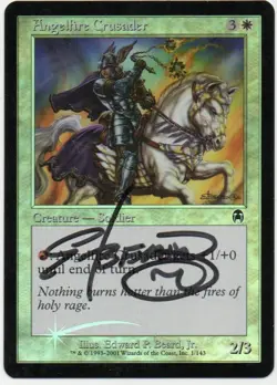 MTG M:tG ODYSSEY Angelfire Crusader FOIL - SIGNED by Edward P. Beard, Jr.! - Image 1