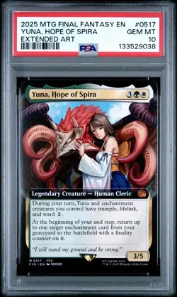 2025 MTG Final Fantasy #517 Yuna, Hope Of Spira Borderless - PSA 10 - Image 1