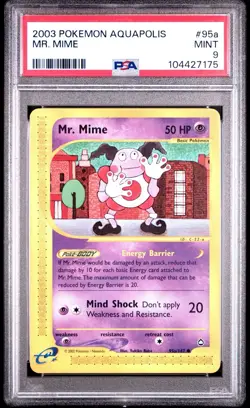 2003 POKEMON AQUAPOLIS MR.MIME #95a PSA 9 RARE CARD LOW POP - Image 1