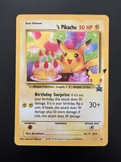 Happy Birthday Pikachu Holo 24 Celebrations Birthday Pokemon Card NM - Image 1