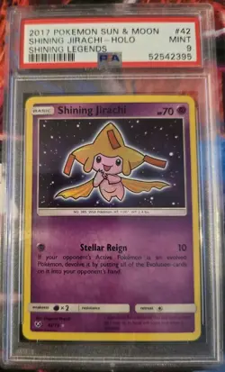 2017 POKEMON SUN & MOON SHINING LEGENDS #42 SHINING JIRACHI-HOLO PSA 9 - Image 1