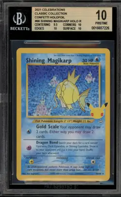 Pokemon Shining Magikarp Celebrations Classic Coll. Neo Rev. Holo #66 PSA 10 - Image 1