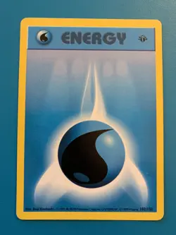 1st Edition Shadowless Water Energy 102/102 Base Set Rare Vintage Pokemon Card - Image 1