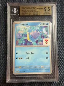 LAPRAS BGS 9.5 2024 POKEMON SCR EN-STELLAR CROWN 7-ELEVEN EXCLUSIVE #031 LAPRAS - Image 1