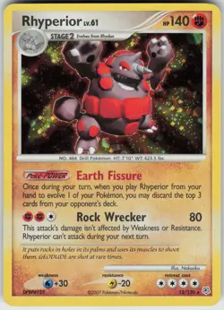 Rhyperior 12/130 DP Rare Diamond & Pearl Holo Pokemon - Image 1