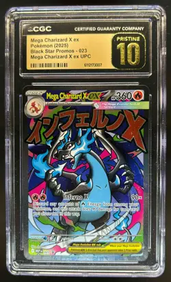 2025 Pokemon ME Black Star Promos Mega Charizard X ex #023 CGC 10 - Image 1