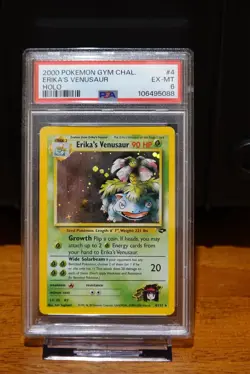 Erika's Venusaur Holo 4 Pokemon Gym Challenge 2000 PSA 6 EX-MT - Image 1