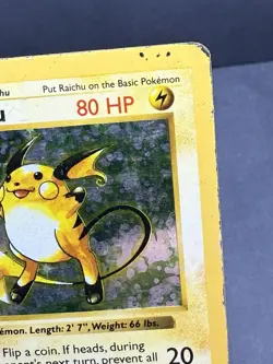 Raichu 14/102 Shadowless Holo Base Set Vintage Pokemon 1999 Damaged DMG - Image 4