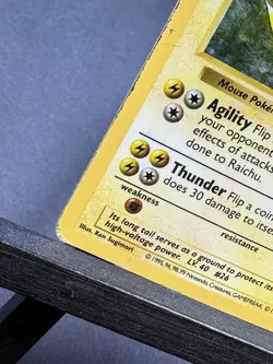 Raichu 14/102 Shadowless Holo Base Set Vintage Pokemon 1999 Damaged DMG - Image 5
