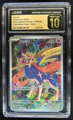 2025 Pokemon Phantasmal Flames Zacian Illustration Rare #100/094 CGC 10 - Image 1
