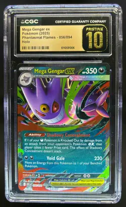 2025 Pokemon Phantasmal Flames Mega Gengar ex Double Rare #056/094 CGC 10 - Image 1
