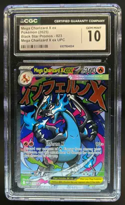2025 Pokemon ME Black Star Promos Mega Charizard X ex #023 CGC 10 - Image 1