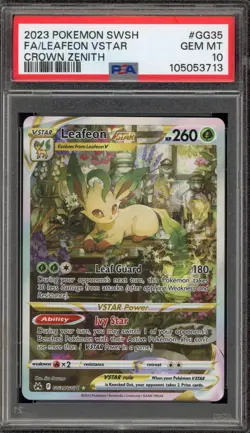 Pokemon Leafeon VSTAR Crown Zenith Galarian Gallery Full Art #GG35 PSA 10 - Image 1