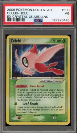 Pokemon Celebi Gold Star EX Crystal Guardians Holo Ultra Rare #100 PSA 3 - Image 1