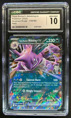 2025 Pokemon SV Destined Rivals Team Rocket's Nidoking ex #119/182 CGC 10 - Image 1