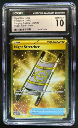 2024 Pokemon SV Surging Sparks SSP EN Night Stretcher #251/191 CGC 10 - Image 1