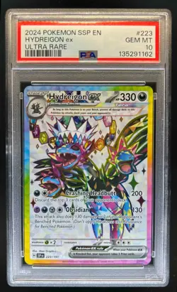 2024 Pokemon SV Surging Sparks SSP EN Hydreigon Ex #223/191 PSA 10 - Image 1