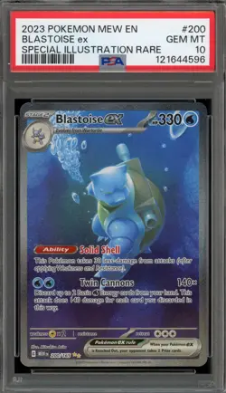 Pokemon Blastoise ex 151 MEW EN Special Illustration Rare #200 PSA 10 Gem Mint - Image 1