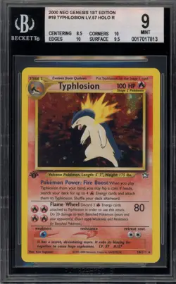 Pokemon Typhlosion Neo Genesis 1st Edition Holo Rare #18 BGS 9 Mint - Image 1