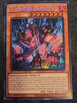 Yugioh Snake-Eyes Diabellstar MP25-EN062 Prismatic Secret Rare 1st Ed Near Mint - Image 1