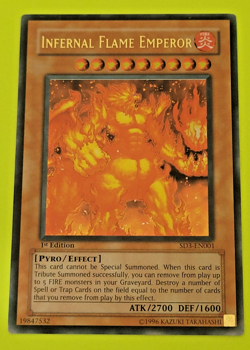 Yu-Gi-Oh Infernal Flame Emperor 1st Edition Ultra Rare SD3-EN001 Nm - Image 1