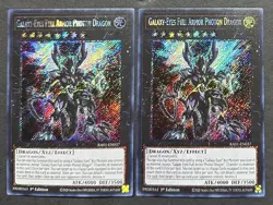 YUGIOH 2x Galaxy-Eyes Full Armor Photon Dragon Platinum Secret Rare RA01-EN037 - Image 1