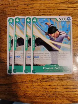 One Piece TCG Roronoa Zoro EB02-019 Tournament Pack 2025 Vol. 3 Playset (x4) - Image 1