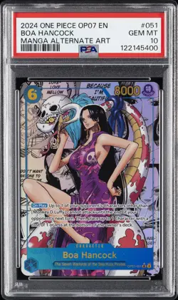 ONE PIECE OP07-500 YEARS IN THE FUTURE MANGA ALT ART #051 BOA HANCOCK PSA 10 - Image 1