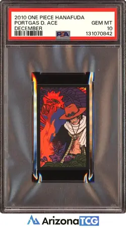 One Piece 2010 Portgas D. Ace December One Piece Hanafuda GEM MINT PSA 10 - Image 1