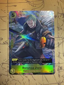 Roronoa Zoro Op07-113 Alt Art Foil One Piece Tcg ENG Illustration Box Promo - Image 1