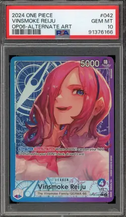 One Piece CCG Vinsmoke Reiju Alternate Art OP06-042 PSA 10 Gem Mint - Image 1