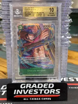 Dracule Mihawk 2023 One Piece Start Deck Zoro & Sanji #ST12-003 BGS10 Pristine - Image 1