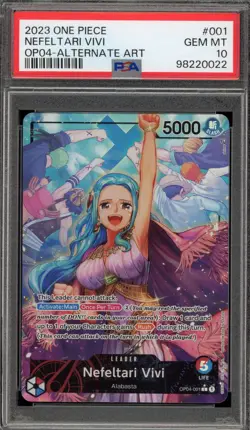 One Piece CCG Nefeltari Vivi Alternate OP04-001 PSA 10 Gem Mint - Image 1
