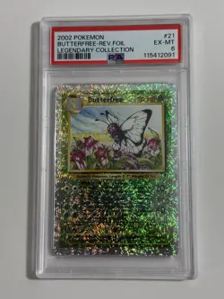 2002 Pokemon Legendary Collection Reverse Holo Foil Butterfree #21 /110 PSA 6 - Image 1
