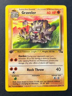 Graveler 37/62 1st Edition Fossil - Uncommon - WOTC Pokemon Card LP - Image 1