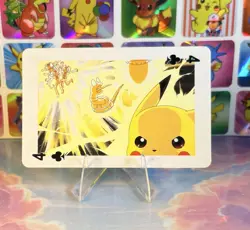 Pikachu Pokemon Vintage Playing Poker Card Charizard Nintendo - Prism Holo Back - Image 1