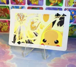 Pikachu Pokemon Vintage Playing Poker Card Charizard Nintendo - Prism Holo Back - Image 2