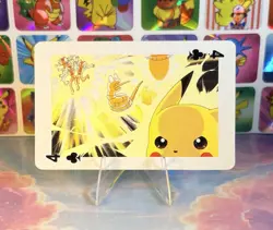 Pikachu Pokemon Vintage Playing Poker Card Charizard Nintendo - Prism Holo Back - Image 3